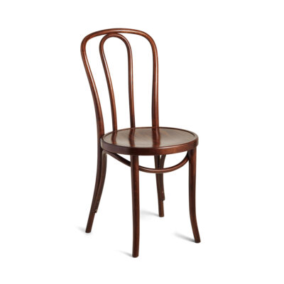 Timber Bentwood Chair Walnut stain with curved back and round seat.