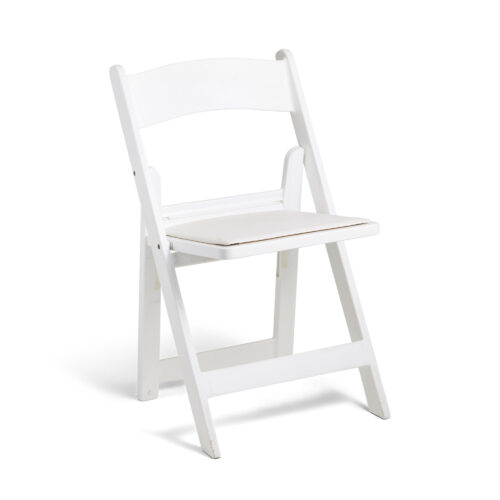 Italian Folding Chair White with padded seat - Padded Seat