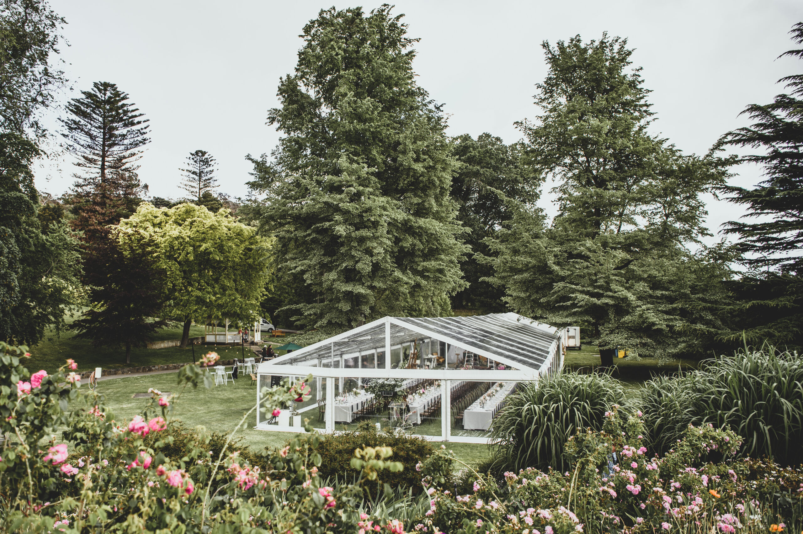 Marquee at the botanical gardens